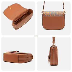 Song Brocade Silk Messenger Bag – Ruyi Leather Crossbody - SinoCultural -- FJ220678-1