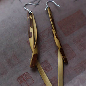 Dunhuang Bamboo Earrings - Chinoiserie Dangle Gifts for Women - SinoCultural -- ZBXK-A3-0237