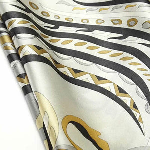 14 Momme Silk Crepe Satin Square Silk Scarf 90x90 cm - SinoCultural -- LS040-1