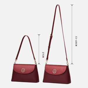 Embossing Leather Red Shoulder Bag Wedding Handbag - SinoCultural -- P240042R