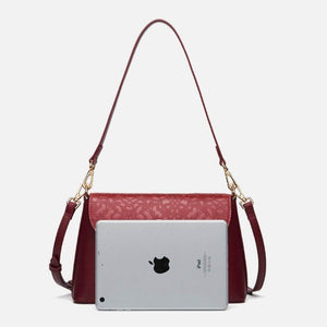 Embossing Leather Red Shoulder Bag Wedding Handbag - SinoCultural -- P240042R