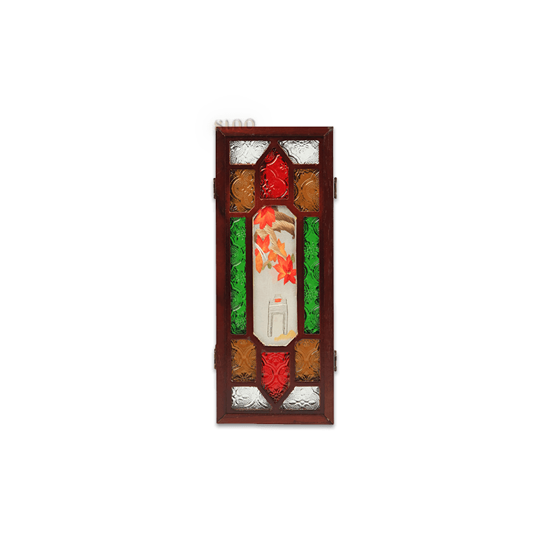 Embroidery Chinese Style Rosewood Cantonese Mansion Window Ornament - SinoCultural -- BXL06WCS174A02