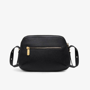 Embroidery Leather Shoulder Bag Black Lotus Handbag - SinoCultural -- YC383R1