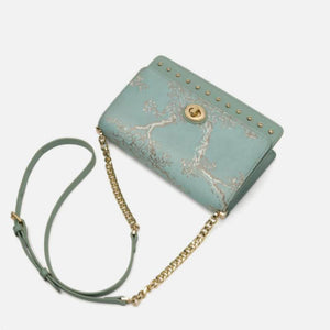 Embroidery Leather Chain Shoulder Bag Sacred Tree Handbag - SinoCultural -- SC1628-A2