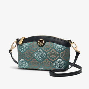 Embroidery Leather Clutch Bag Auspicious Clouds - SinoCultural -- SC1599-G3
