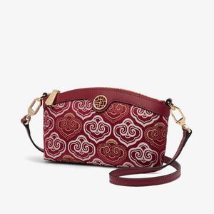 Embroidery Leather Clutch Bag Auspicious Clouds - SinoCultural -- SC1599-G3