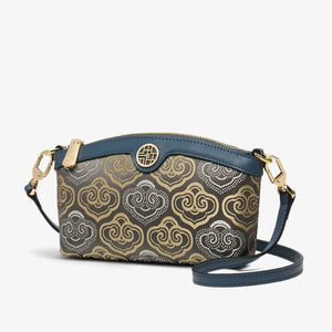 Embroidery Leather Clutch Bag Auspicious Clouds - SinoCultural -- SC1599-G3