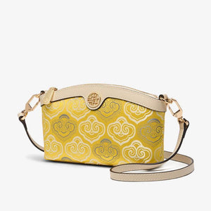 Embroidery Leather Clutch Bag Auspicious Clouds - SinoCultural -- SC1599-G3