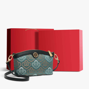 Embroidery Leather Clutch Bag Auspicious Clouds - SinoCultural -- SC1599-G3