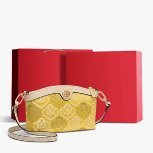 Embroidery Leather Clutch Bag Auspicious Clouds - SinoCultural -- SC1599-G3
