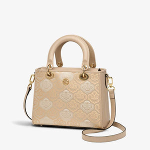 Embroidery Leather Crossbody Bag Auspicious Clouds Handbag - SinoCultural -- SC1602-R1