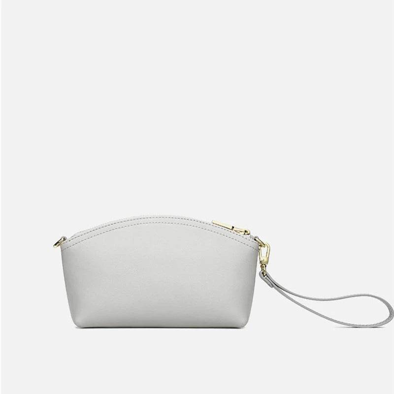 Embroidery Leather Grey Camellia Women Handbag Wallet - SinoCultural -- P220248-3