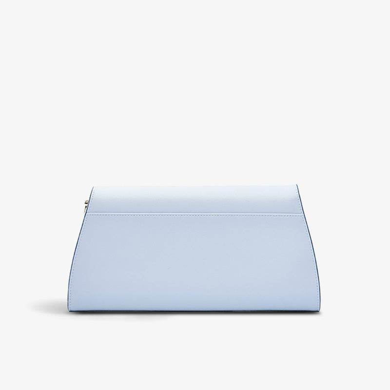 Embroidery Leather Clutch Bag Blue Orchid Elegant Handbag - SinoCultural -- P520009
