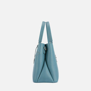 Embroidery Leather Magnolia Tote Bag Elegant Women Handbag with Scarf - SinoCultural -- P120348-3
