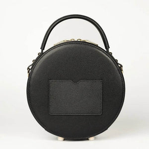 Embroidery Leather Round Handbag High Luxury Royal Gold Peony - SinoCultural -- P110171