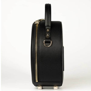 Embroidery Leather Round Handbag High Luxury Royal Gold Peony - SinoCultural -- P110171