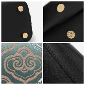 Embroidery Leather Shoulder Bag Auspicious Clouds - SinoCultural -- SC1683-B2