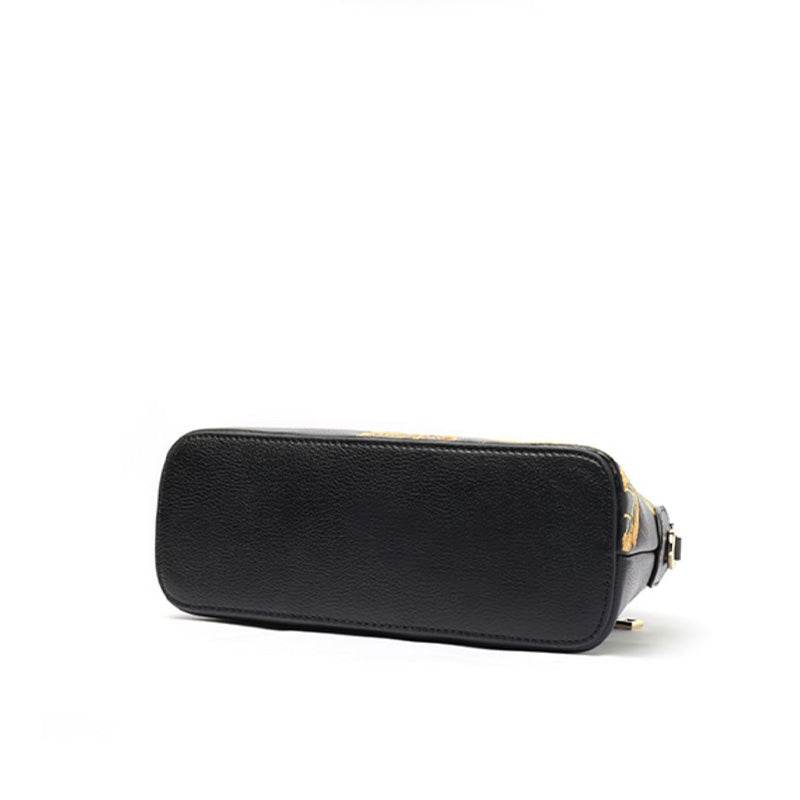 Embroidery Leather Shoulder Bag High Luxury Royal Gold Peony - SinoCultural -- P210079