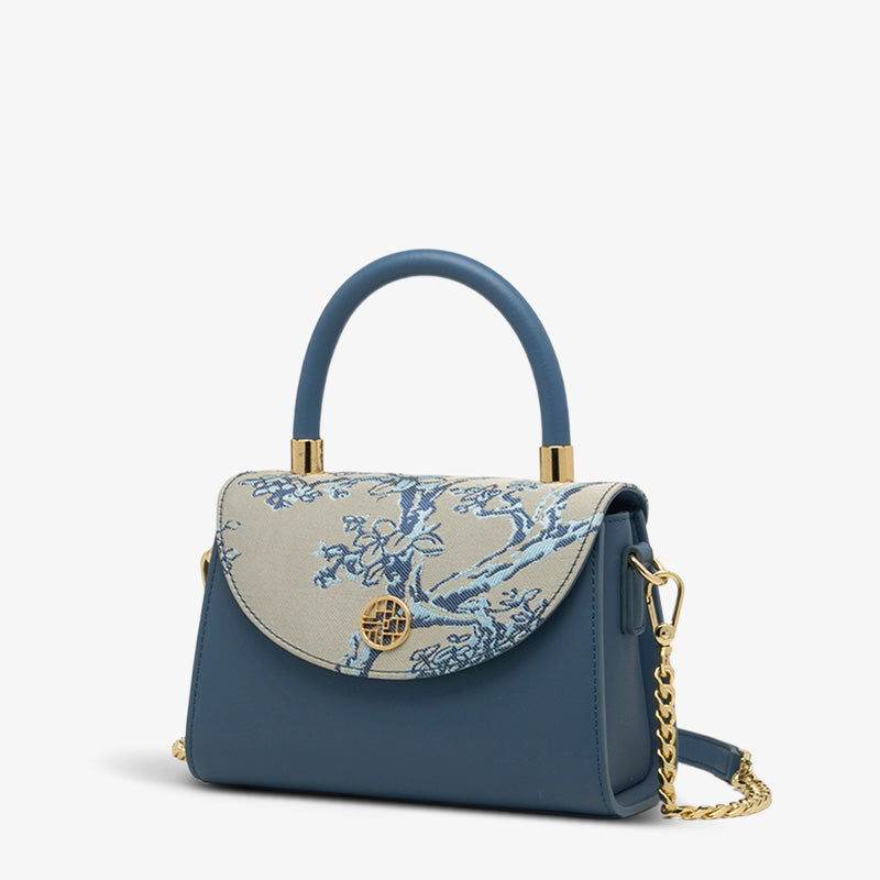 Embroidery Leather Shoulder Handbag Luxury Jacquard - SinoCultural -- SC1630-D1