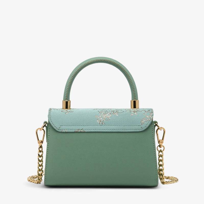 Embroidery Leather Shoulder Handbag Luxury Jacquard - SinoCultural -- SC1630-D1