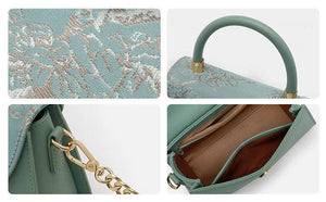 Embroidery Leather Shoulder Handbag Luxury Jacquard - SinoCultural -- SC1630-D1