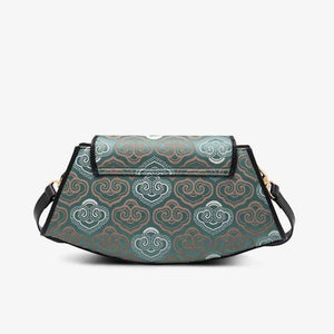Embroidery Leather Single Shoulder Underarm Bag Auspicious Cloud - SinoCultural -- SC1688-D5