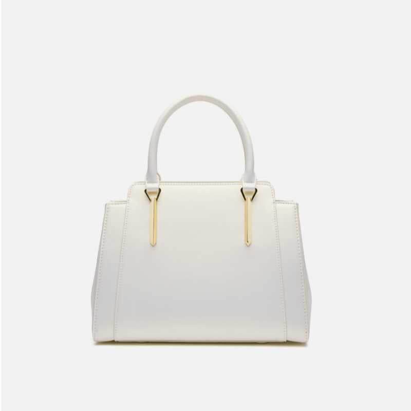 Sinocultural Embroidery Leather Tote Bag White Lotus Crossbody Bag - SinoCultural -- P120317