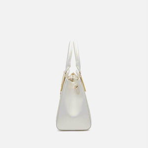 Sinocultural Embroidery Leather Tote Bag White Lotus Crossbody Bag - SinoCultural -- P120317