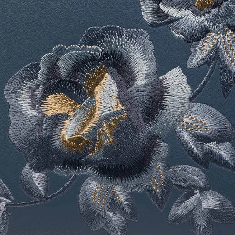 Embroidery Leather Tote Handbag Prosperous Peony - SinoCultural -- SC1605-S2