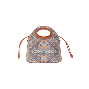 Zhuang Brocade Vintage Drawstring Bucket Bag - SinoCultural -- FJ120670