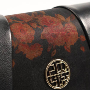 Xiangyunsha Silk Leather Black Casual Shoulder Clutch Bag - SinoCultural -- P210103