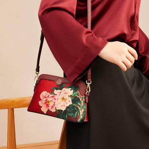 Mulberry Silk Handcrafted Flower Clutch Bag Women Wallet Eveing Purse - SinoCultural -- P170029-B