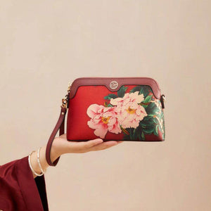 Mulberry Silk Handcrafted Flower Clutch Bag Women Wallet Eveing Purse - SinoCultural -- P170029-B