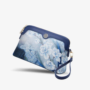 Mulberry Silk Handcrafted Flower Clutch Bag Women Wallet Eveing Purse - SinoCultural -- P170029-B