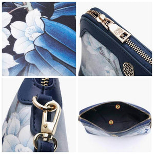 Mulberry Silk Handcrafted Flower Clutch Bag Women Wallet Eveing Purse - SinoCultural -- P170029-B