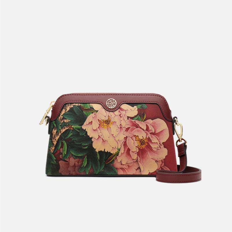 Mulberry Silk Handcrafted Flower Clutch Bag Women Wallet Eveing Purse - SinoCultural -- P170029-B
