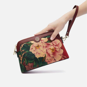 Mulberry Silk Handcrafted Flower Clutch Bag Women Wallet Eveing Purse - SinoCultural -- P170029-B