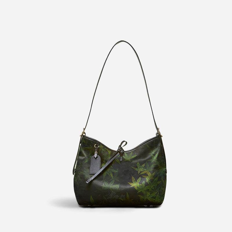 Xiangyunsha Silk Large-Capacity Green Tote Bag - SinoCultural -- P270606