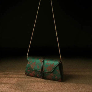 Xiangyunsha Silk Vintage New Chinese-Style Evening Clutch Wallet - SinoCultural -- PWCD197-4