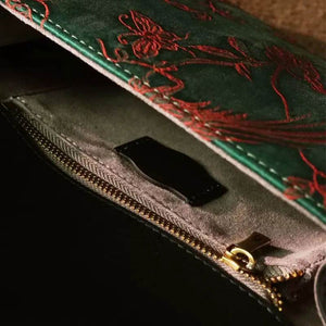 Xiangyunsha Silk Vintage New Chinese-Style Evening Clutch Wallet - SinoCultural -- PWCD197-4