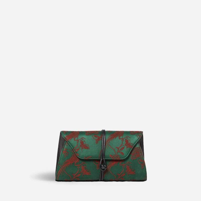 Xiangyunsha Silk Vintage New Chinese-Style Evening Clutch Wallet - SinoCultural -- PWCD197-4