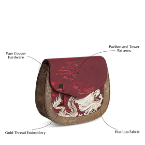 Ultra-Light Saddle Loong Embroidery Bag Recycled Fabric with Hualuo Silk 216g - SinoCultural -- GD1201