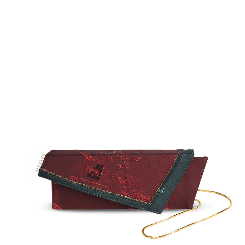 Ultra-Light Envelope Clutch Handbag in Recycled Fabric with Hualuo Silk 216g - SinoCultural -- GD1202