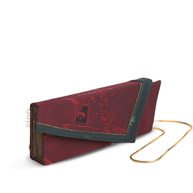 Ultra-Light Envelope Clutch Handbag in Recycled Fabric with Hualuo Silk 216g - SinoCultural -- GD1202