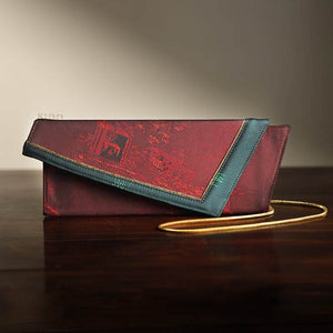 Ultra-Light Envelope Clutch Handbag in Recycled Fabric with Hualuo Silk 216g - SinoCultural -- GD1202