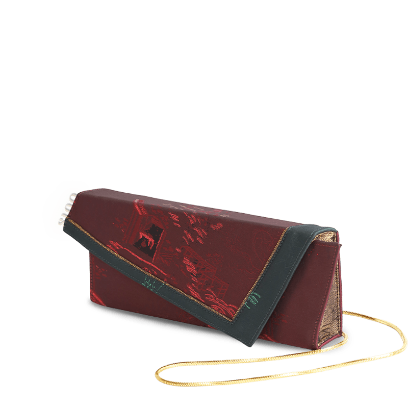 Ultra-Light Envelope Clutch Handbag in Recycled Fabric with Hualuo Silk 216g - SinoCultural -- GD1202