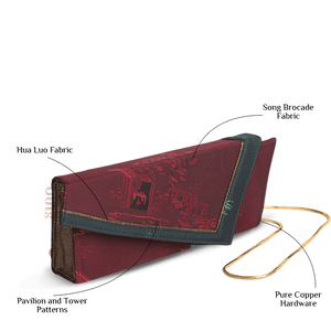 Ultra-Light Envelope Clutch Handbag in Recycled Fabric with Hualuo Silk 216g - SinoCultural -- GD1202