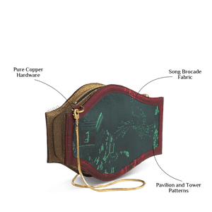 Ultra-Light Water Bottle-Shaped Song Brocade Vintage Style Crossbody Bag 164g - SinoCultural -- GD1204