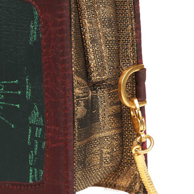 Ultra-Light Water Bottle-Shaped Song Brocade Vintage Style Crossbody Bag 164g - SinoCultural -- GD1204