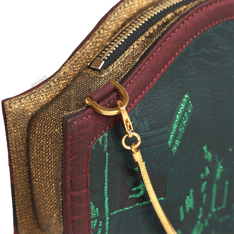Ultra-Light Water Bottle-Shaped Song Brocade Vintage Style Crossbody Bag 164g - SinoCultural -- GD1204